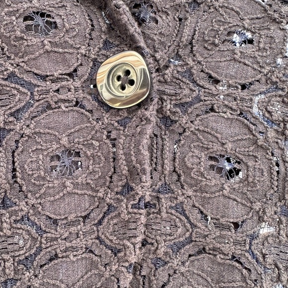 Anthropologie Tabitha Delphinium Knit Lace Blazer Navy Blue Wedding Summ… - Picture 5 of 10